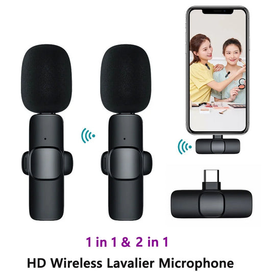New Wireless K9 Lavalier Microphone Portable Audio Video Recording Mini Mic for iPhone Android Live Broadcast Gaming Phone Mic